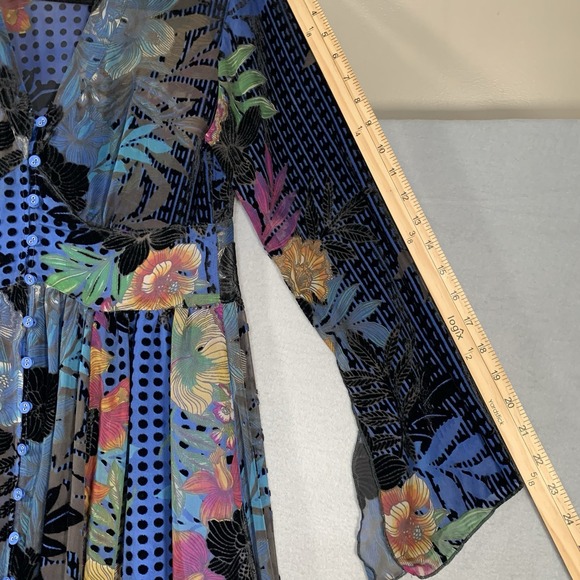 Johnny Was Lanai Burnout Beesley Dress - C33922A8 - XXS Boho Sheer Velvet - Picture 4 of 10